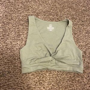 Green crop top